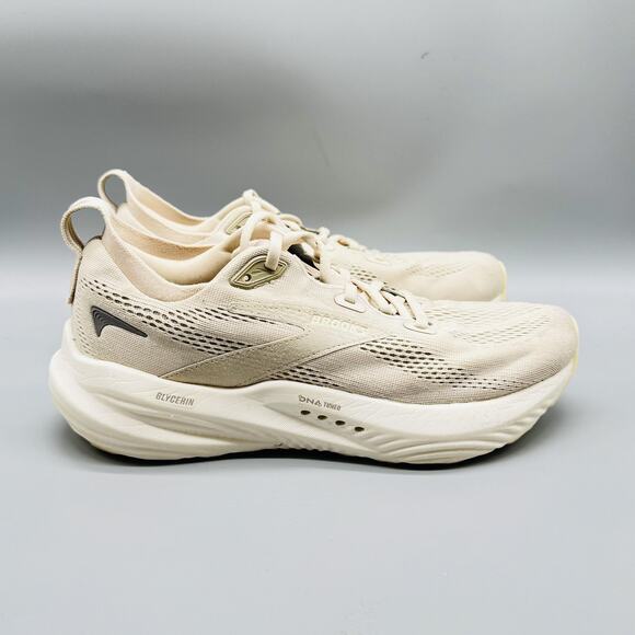 Brooks Shoes Womens 9 Beige Cream Glycerin 22 Running Cushioned Athletic Sneaker - Picture 6 of 13